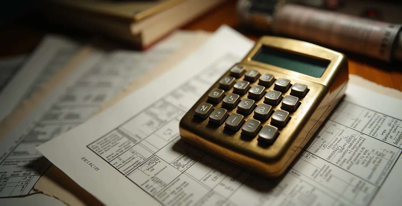 Bureau avec calculatrice et documents du TAL pour calcul d'augmentation de loyer