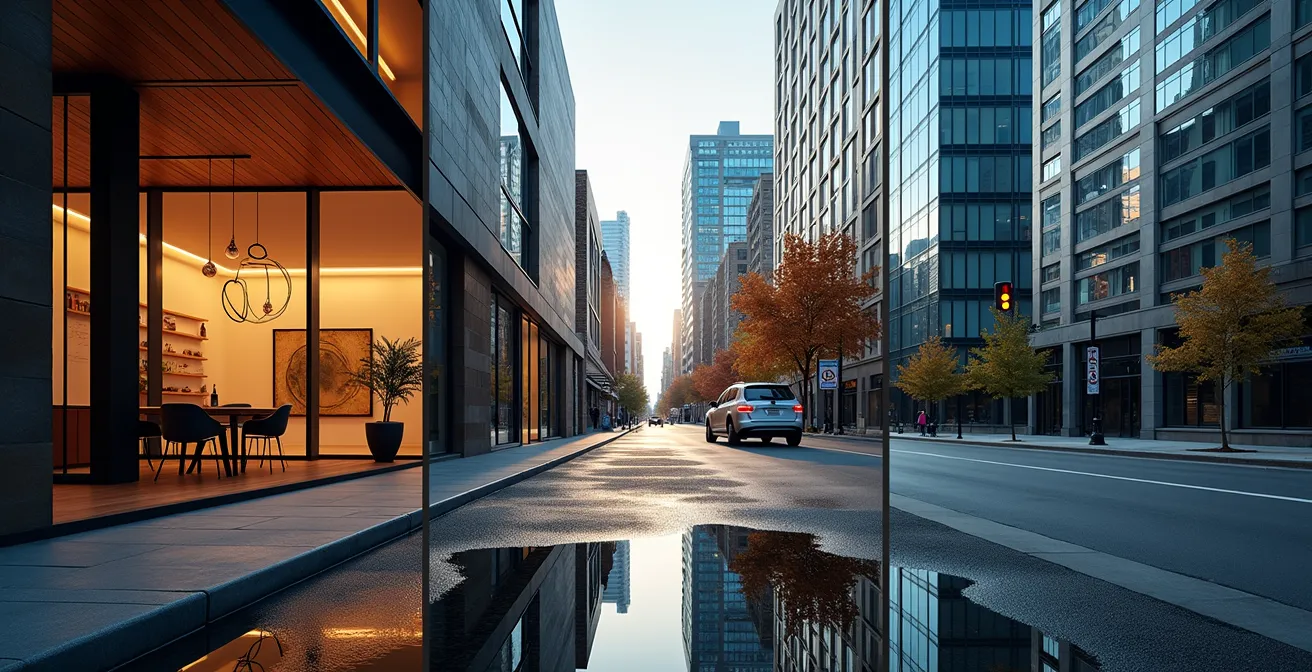 Vue aérienne des quartiers technologiques de Montréal avec leurs spécialités sectorielles