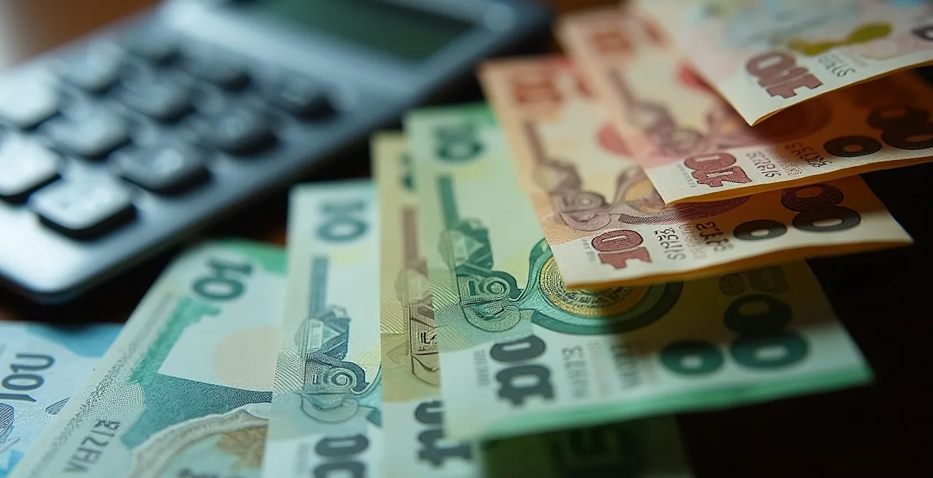 Graphique montrant l'évolution croissante des frais de copropriété avec billets canadiens en arrière-plan