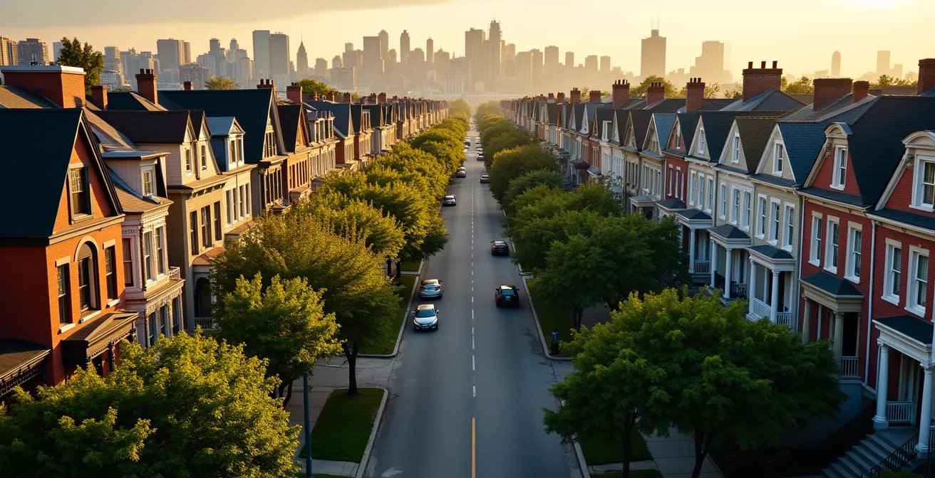 Vue aérienne du Plateau Mont-Royal montrant l'opportunité d'investissement immobilier