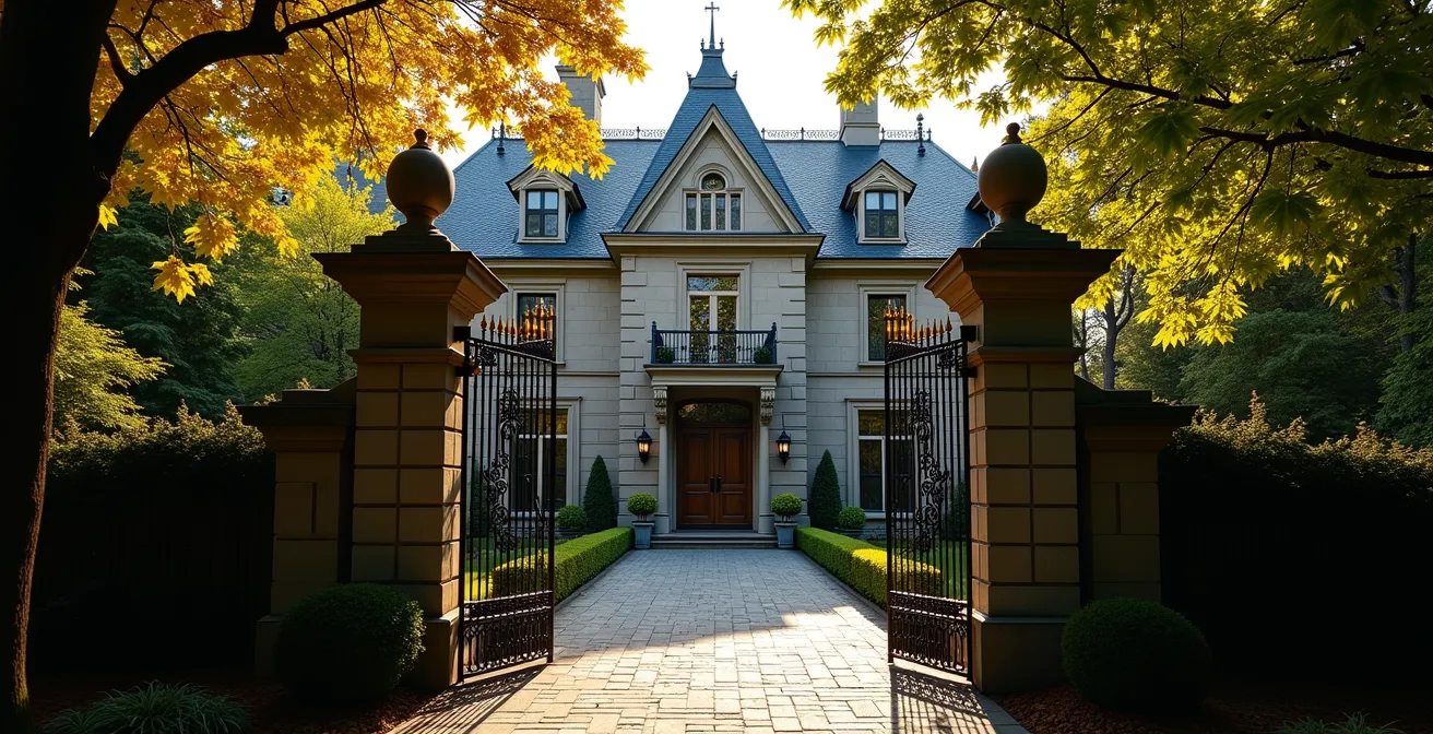 Résidence de prestige à Westmount photographiée de manière discrète sans signalisation